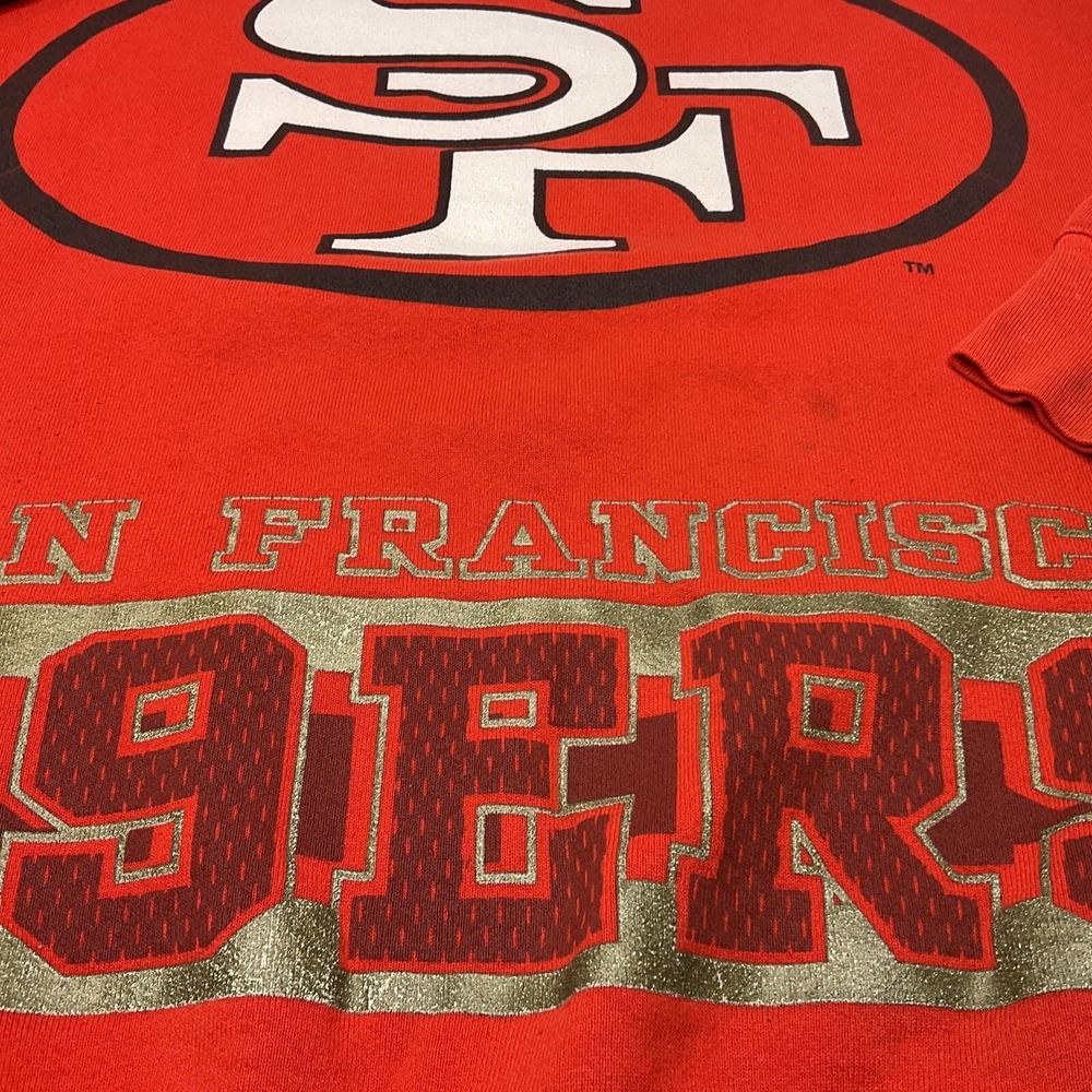 Vintage San Francisco 49ers Sweatshirt 90s Salem Sportswear Double Sided XL USA - Picture 8 of 9